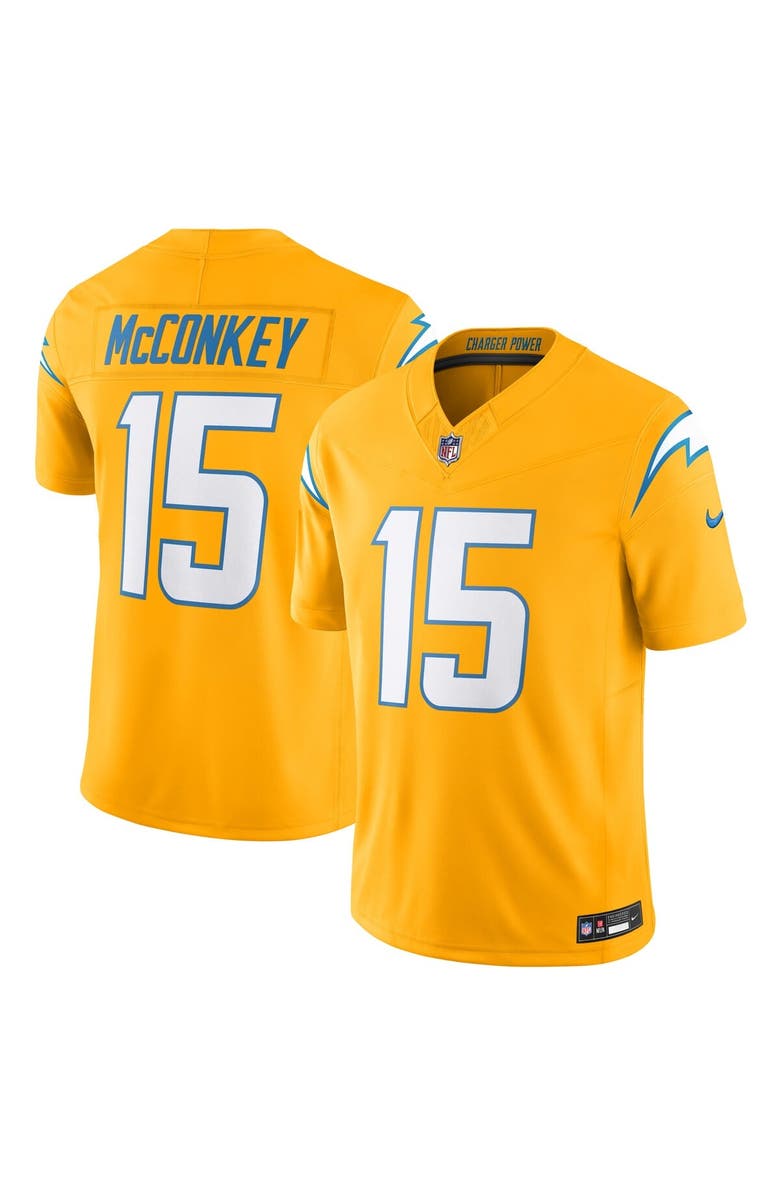 Nike Men's Nike Ladd McConkey Gold Los Angeles Chargers Alternate Charger Power Vapor F.U.S.E. Limited Jersey, Main, color, Gold
