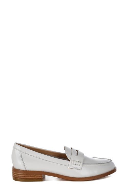 Rag & Co Women's Roxana Real Leather Penny Strap Loafers In White In White