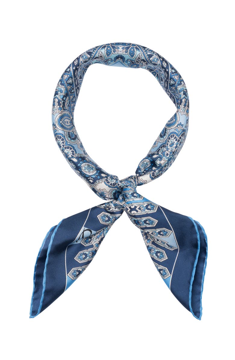 Elizabetta Messina - Hand Rolled Silk Neckerchief for Men, Alternate, color, Azure