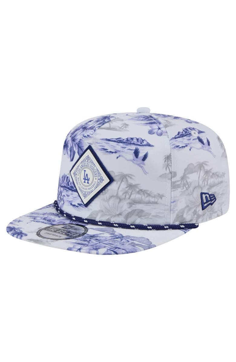 New Era Men's New Era White Los Angeles Dodgers Printed Island Golfer Snapback Hat, Main, color, White