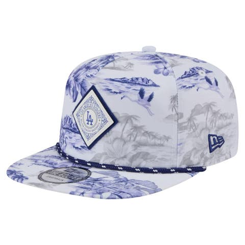 Men's New Era White Los Angeles Dodgers Printed Island Golfer Snapback Hat