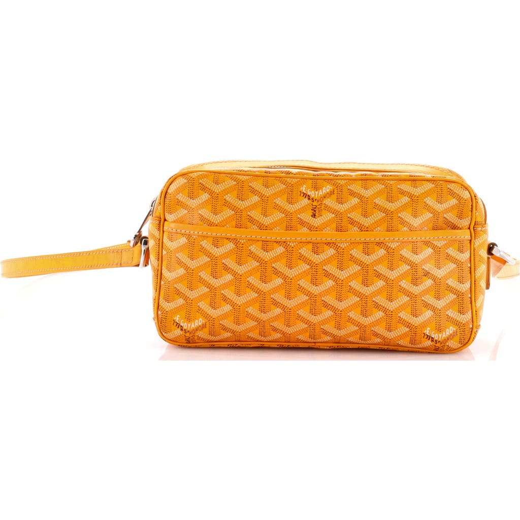 Pre-owned Goyard Goyard Cap Vert Bag Coated Canvas In Yellow