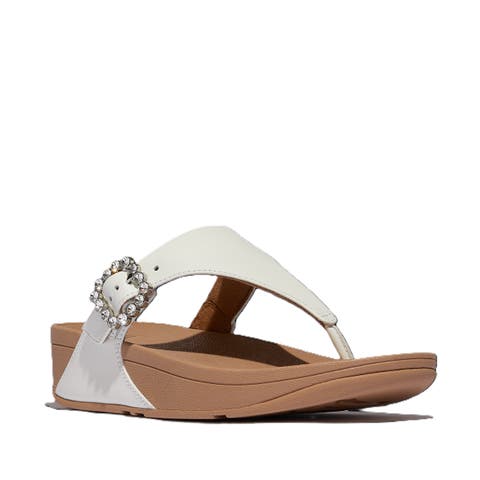Lulu Crystal Buckle Toe Post Sandal