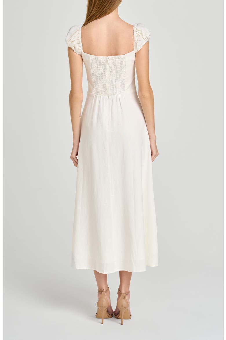 Carina Cap Sleeve Linen Blend Maxi Dress, Alternate, color, IVORY
