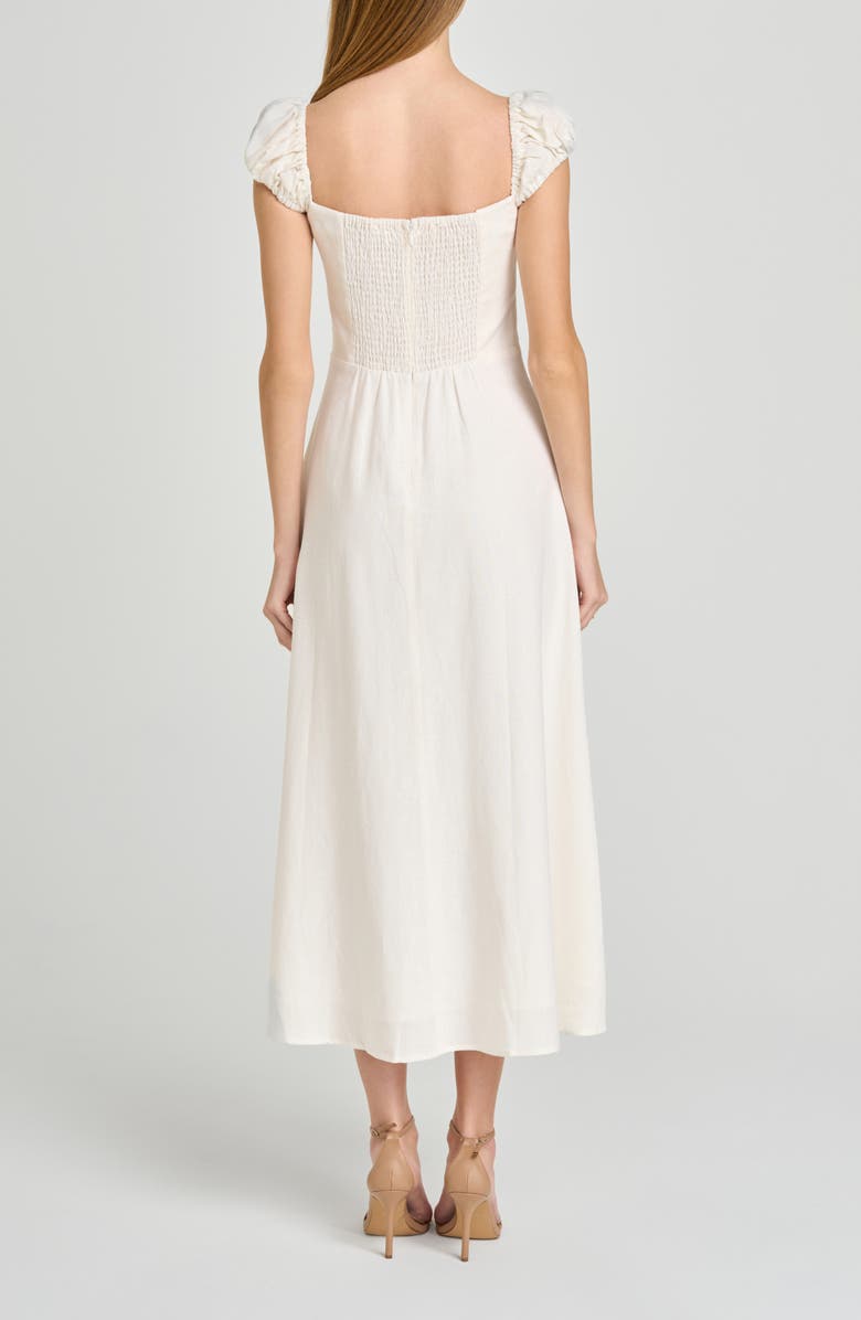 WAYF Carina Cap Sleeve Linen Blend Maxi Dress, Alternate, color, Ivory