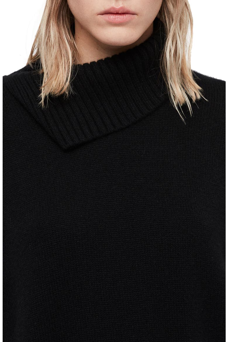 Witby Roll Neck Cashmere Sweater, Alternate, color, BLACK