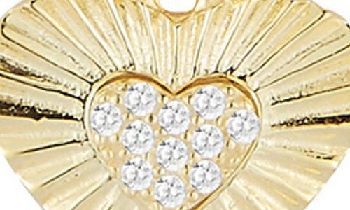 Sphera Milano Cubic Zirconia Burst Heart Pendant Necklace In Gold