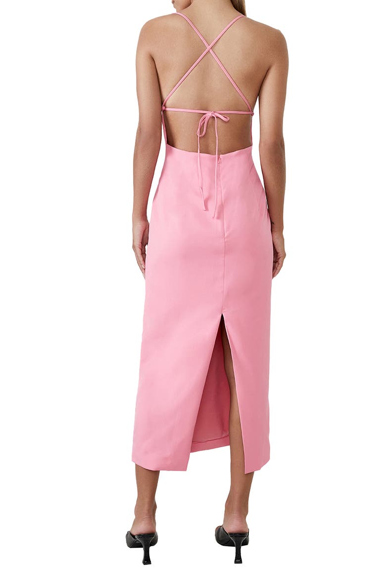 Jillian Square Neck Dress, Alternate, color, PINK SORBET