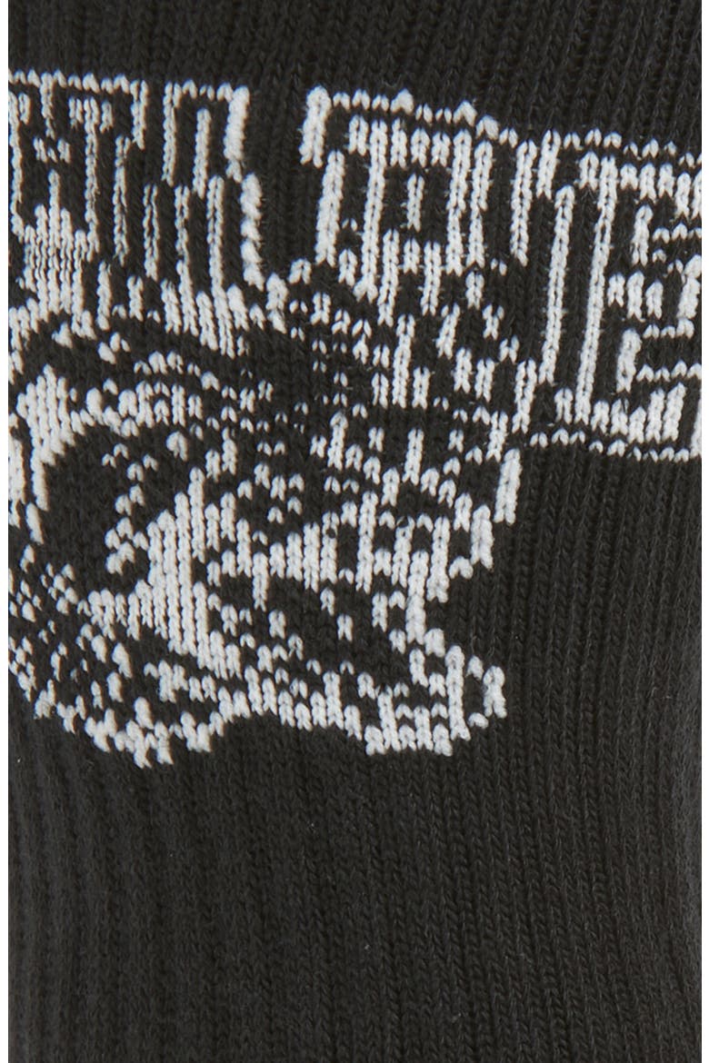 Beware Cotton Blend Crew Socks, Alternate, color, BLACK