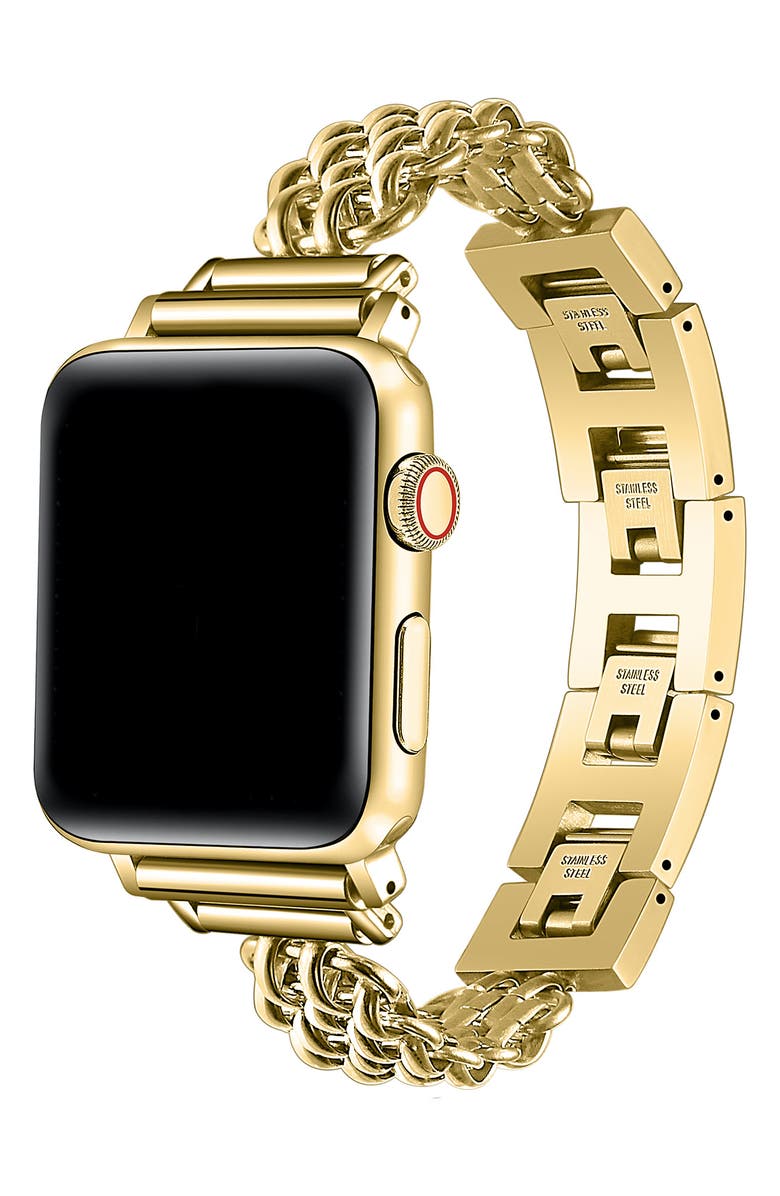 Posh Tech Sylvie Apple Watch<sup>®</sup> Bracelet Watchband, Alternate, color, Gold