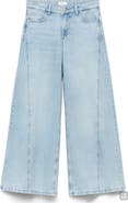 MANGO TEEN Seamed Low Rise Wide Leg Jeans