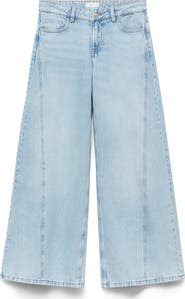 MANGO TEEN Seamed Low Rise Wide Leg Jeans