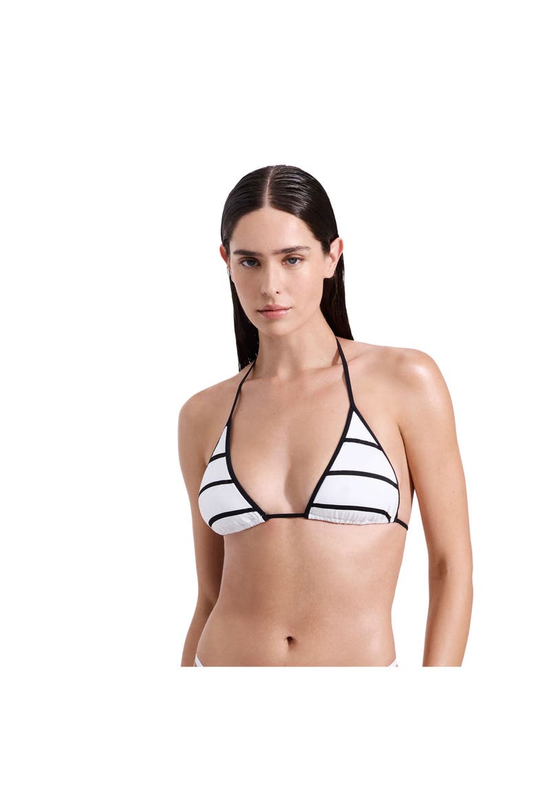 Jackie Triangle Bikini Top, Alternate, color, Black-White