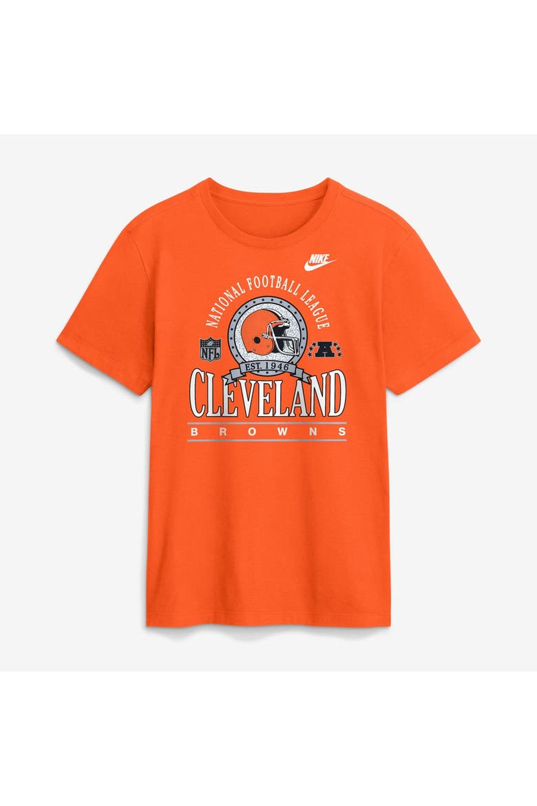 Men's Nike Orange Cleveland Browns Rewind Team Spirit Essential Cotton T-Shirt, Alternate, color, Orange