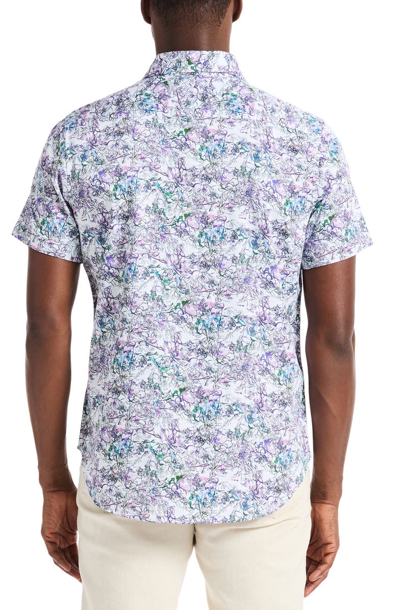 Robert Graham Crawford Short Sleeve Cotton Button-Up Shirt, Alternate, color, Multi