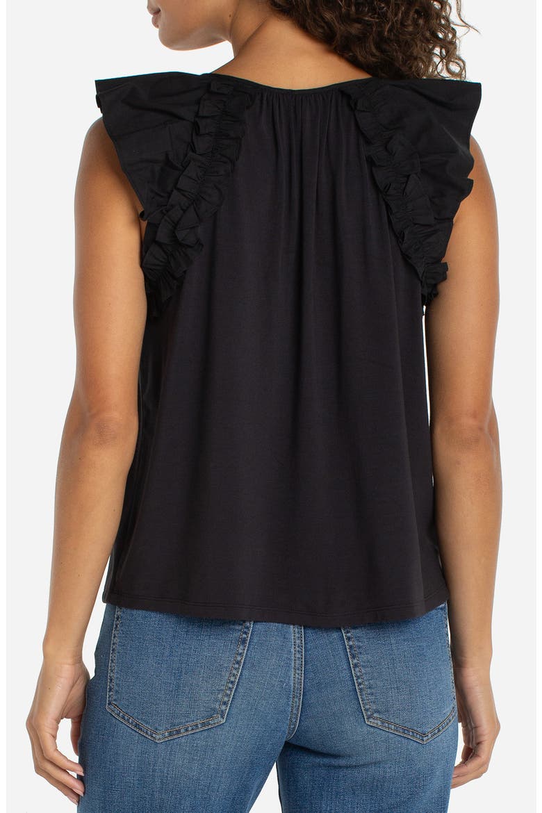Ruffle ShoulderTop, Alternate, color, BLACK