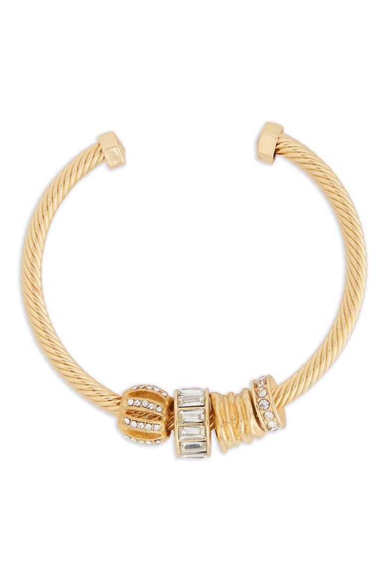 Charm Cable Cuff Bracelet, Alternate, color, GOLD