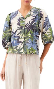 Karen Kane Puff Sleeve Button-Up Shirt