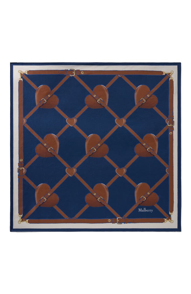 Mulberry Heart Pocket Square, Main, color, Pigment Blue