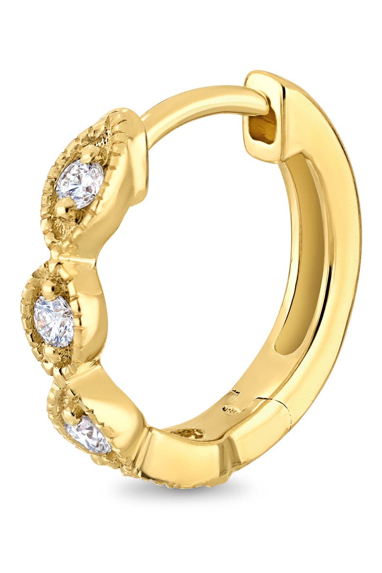 18K Gold Mykonos Diamond Hoop Earrings, 10mm (Online Trunk Show), Alternate, color, 18K YELLOW GOLD/ DIAMOND