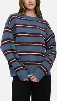 Blu Pepper Stripe Crew Sweater