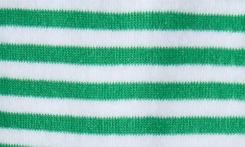 Shop Polo Ralph Lauren Spring Even Stripe Cotton Blend Crew Socks In Green