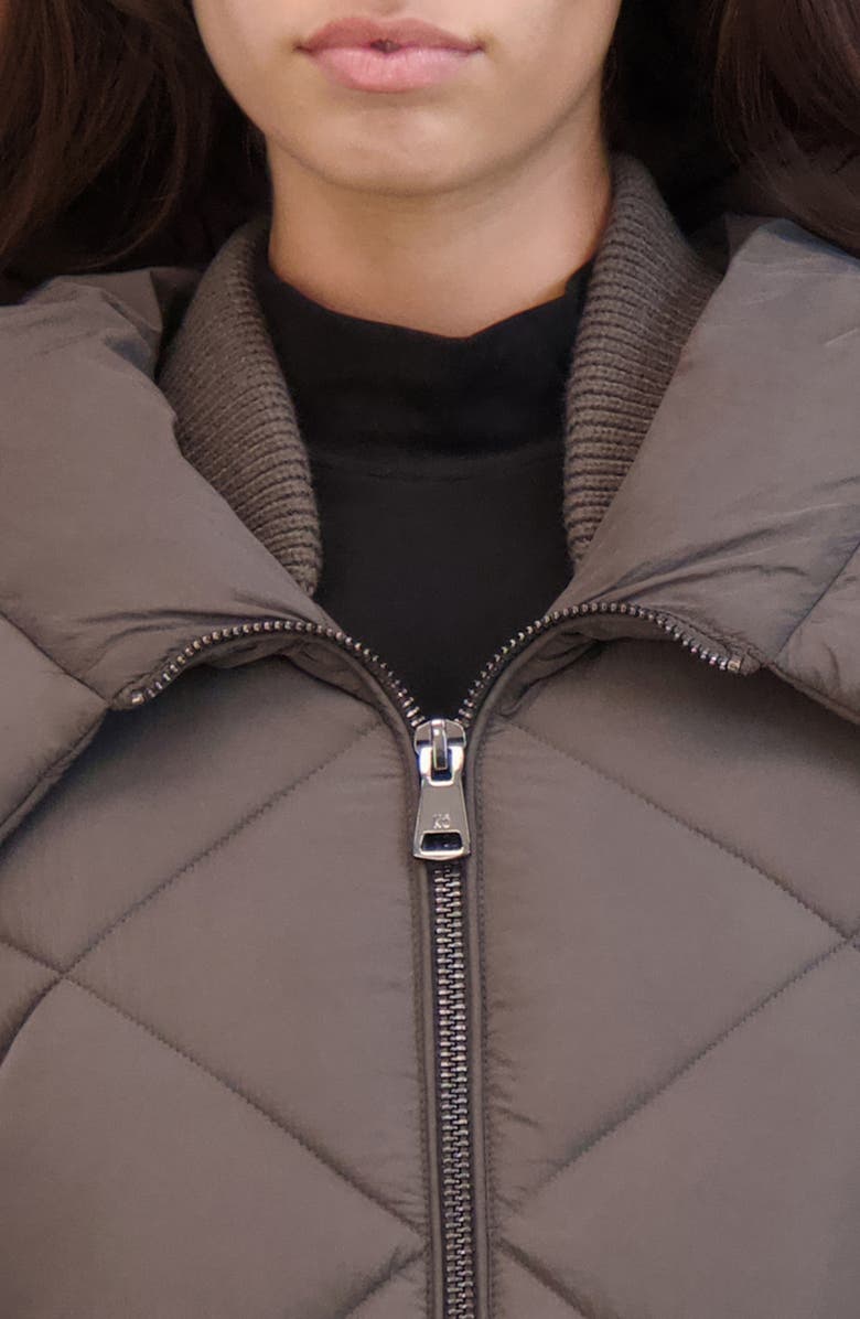 Kenneth Cole New York Diamond Quilted Hooded Jacket, Alternate, color, Gunmetal