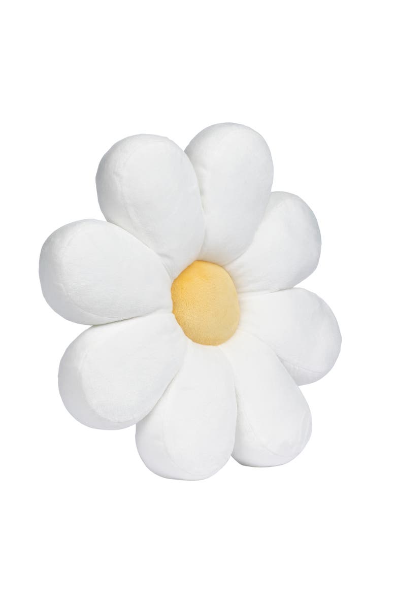 Lambs & Ivy Sweet Daisy Flower Decorative Pillow Plush Stuffed Toy, Alternate, color, White