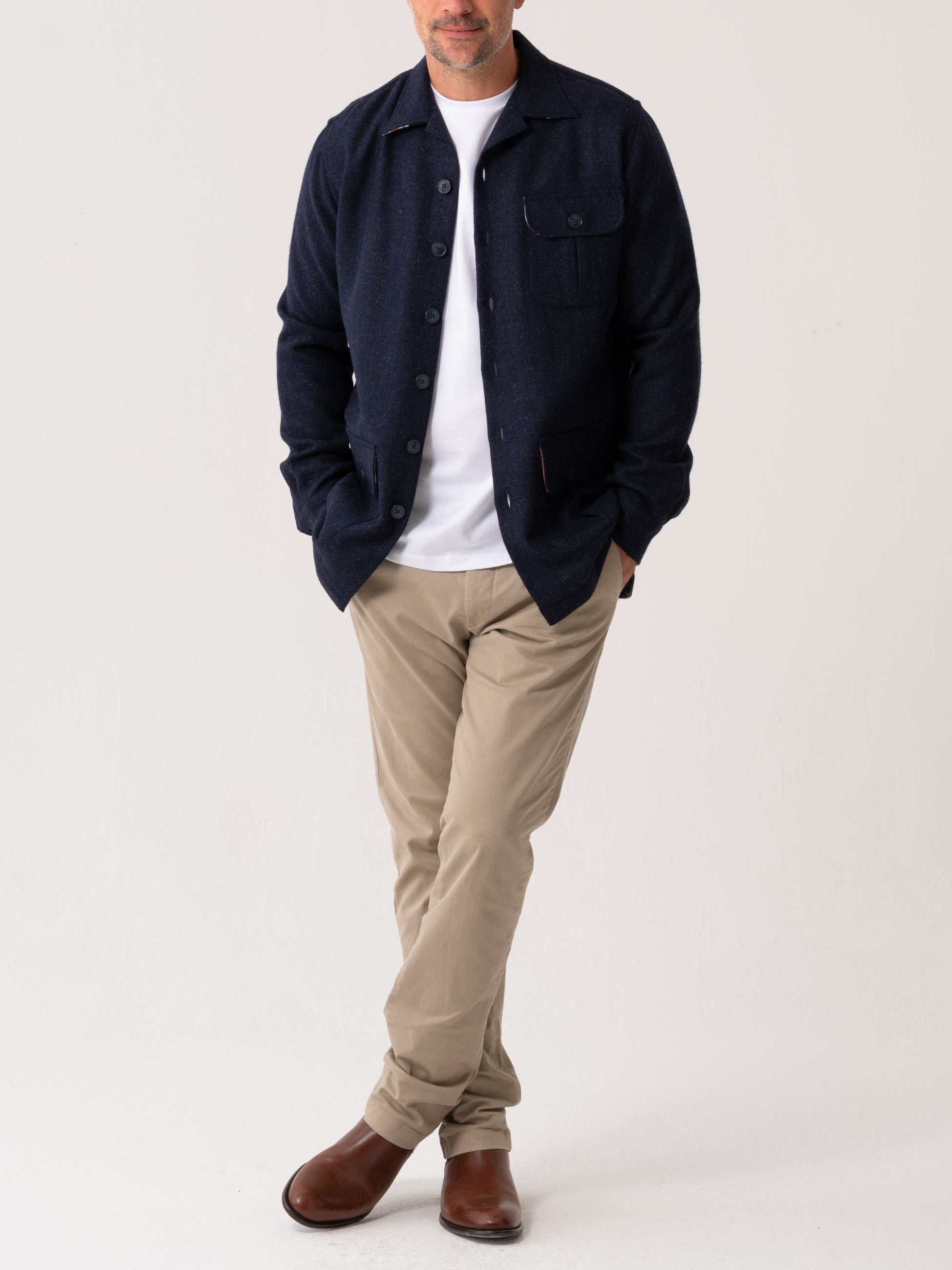 Long Sleeve Wool Shirt-Jacket - image 4