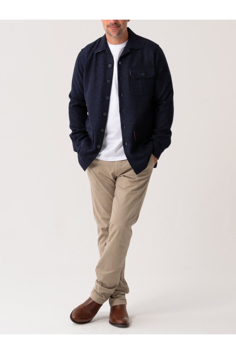 Long Sleeve Wool Shirt-Jacket, Alternate, color, Navy
