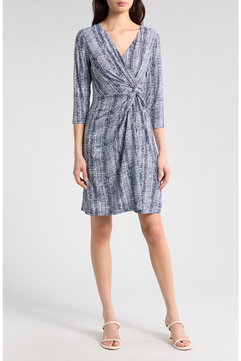 Clara Clear Waters Jersey Faux Wrap Dress, Main, color, ISLAND NAVY