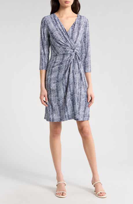 Clara Clear Waters Jersey Faux Wrap Dress