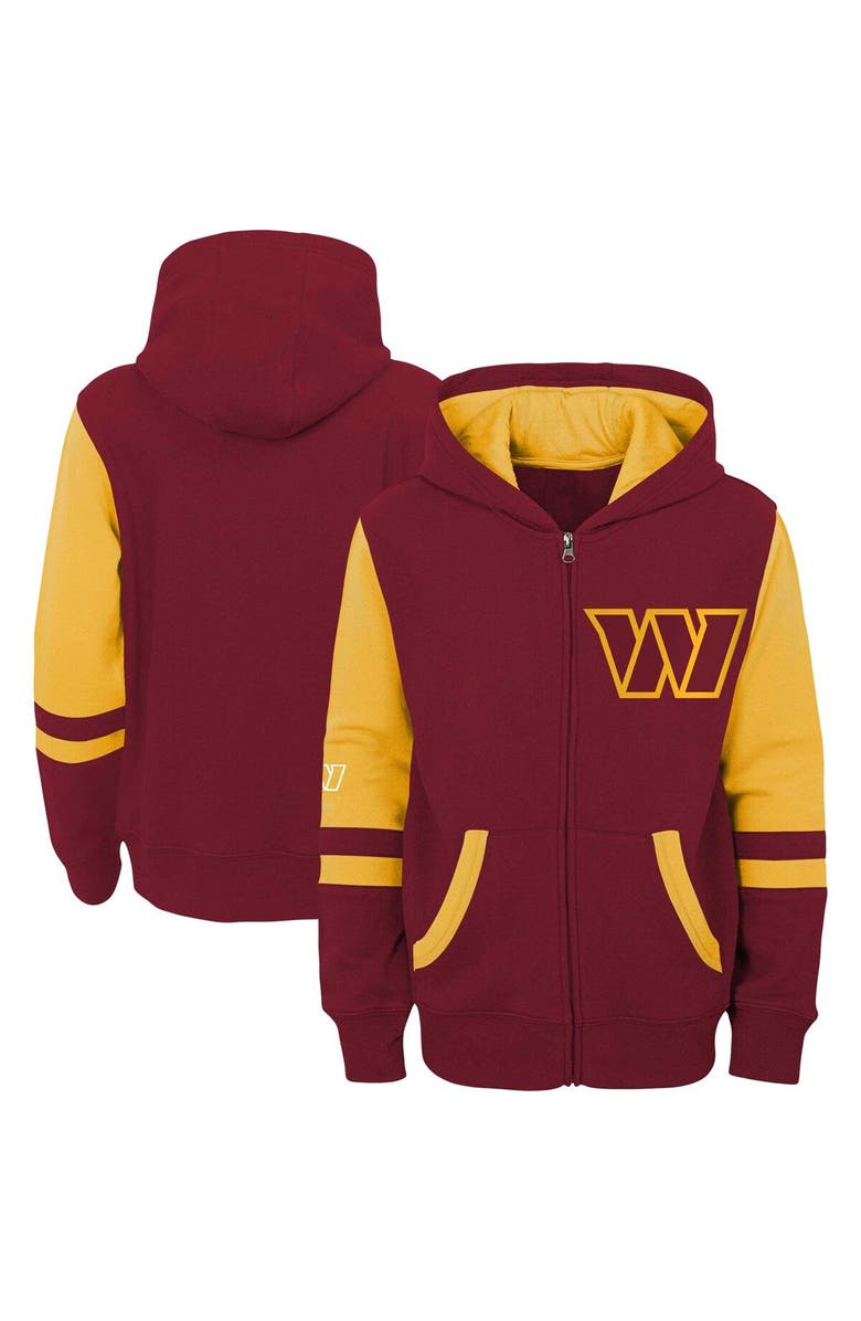 Outerstuff Preschool Burgundy Washington Commanders Stadium Color Block Full-Zip Hoodie, Main, color, Burgundy