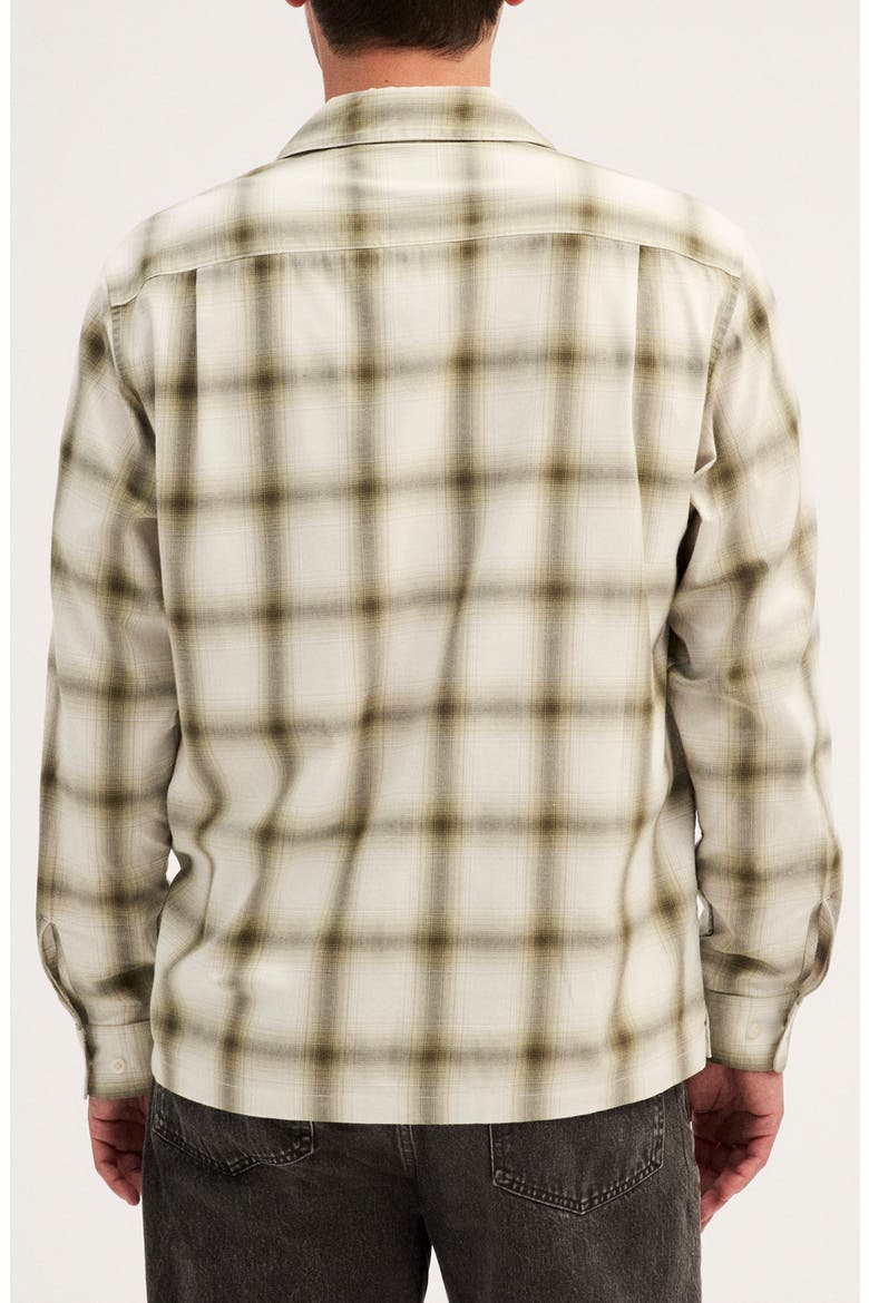 Plaid Long Sleeved Camp Shirt, Alternate, color, OLIVE DRAB FADE PLAID