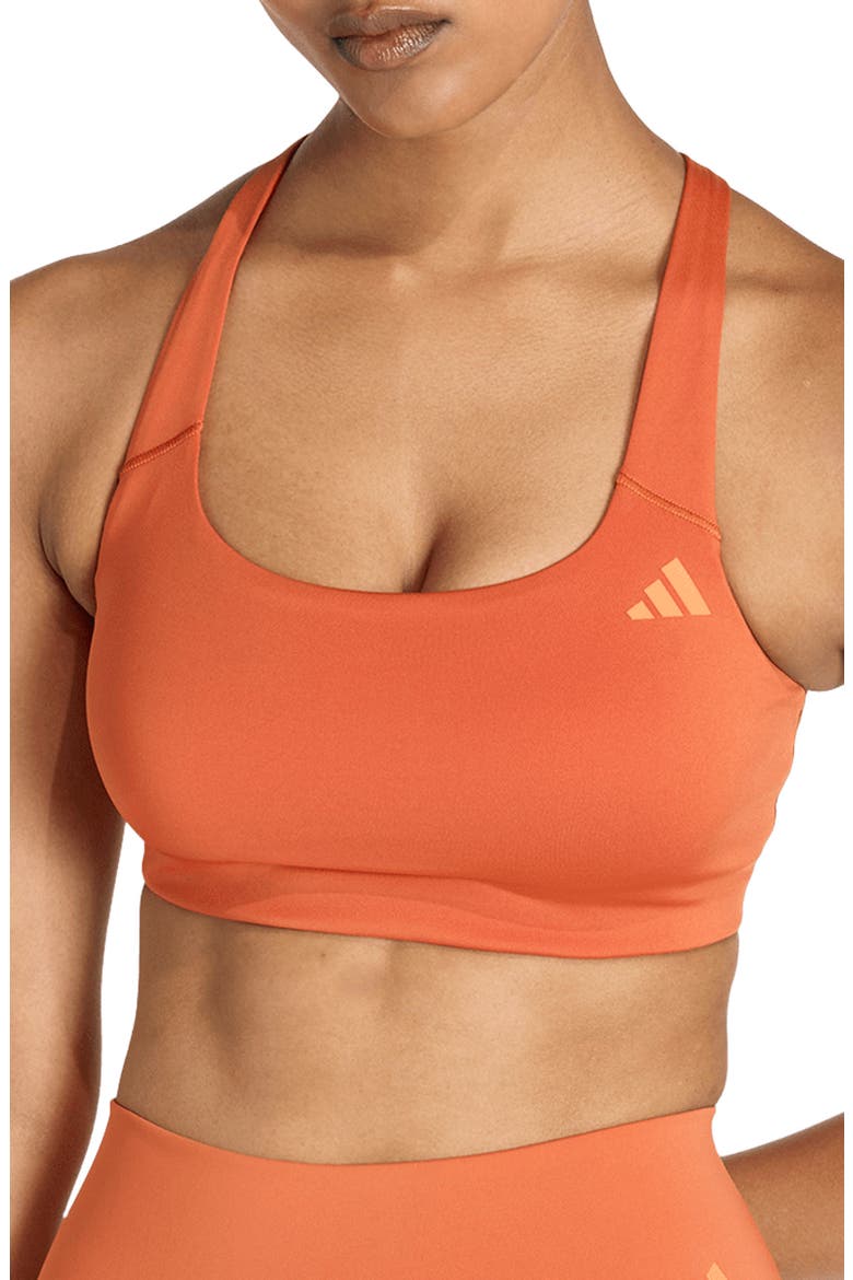 Optime Workout Medium Support Sports Bra, Main, color, FOX ORANGE/