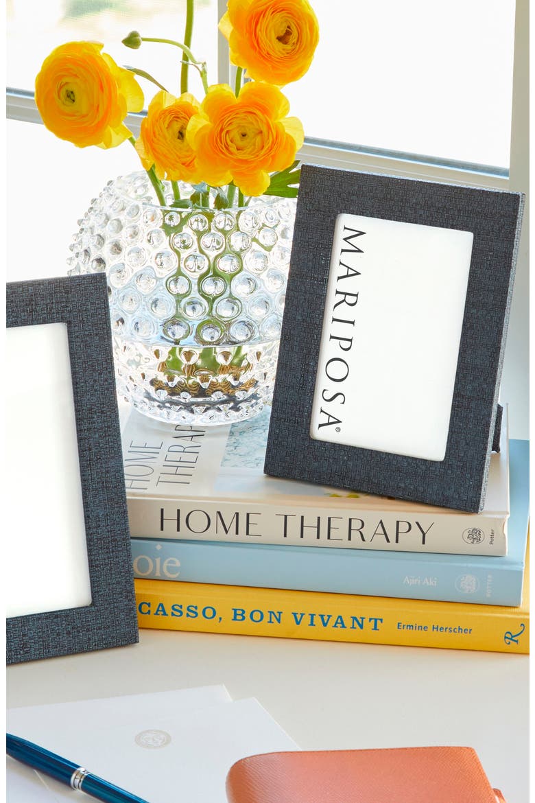 Grasscloth Textured 4" x 6" Picture Frame, Alternate, color, BLUE