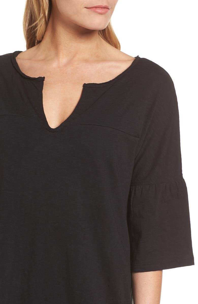 Caslon<sup>®</sup> Ruffle Sleeve Cotton Dress, Alternate, color, 