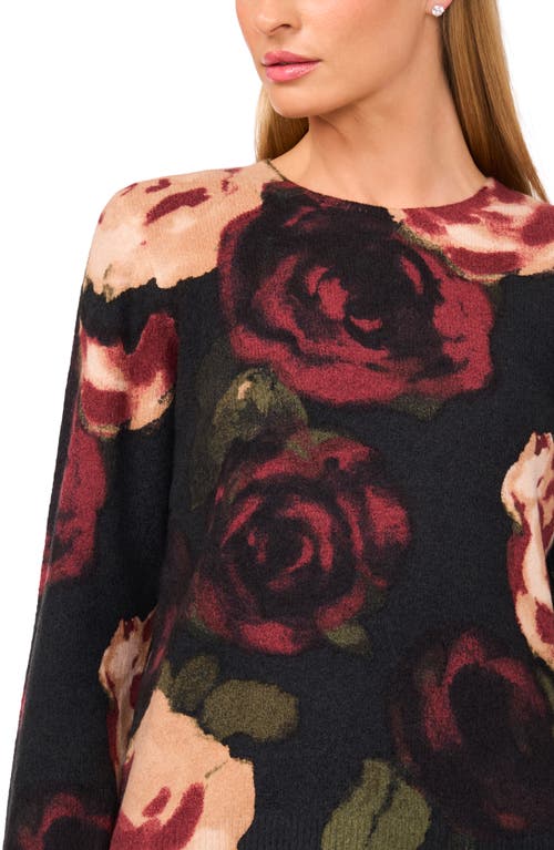 Halogenr Halogen(r) Floral Print Crewneck Sweater In Multi
