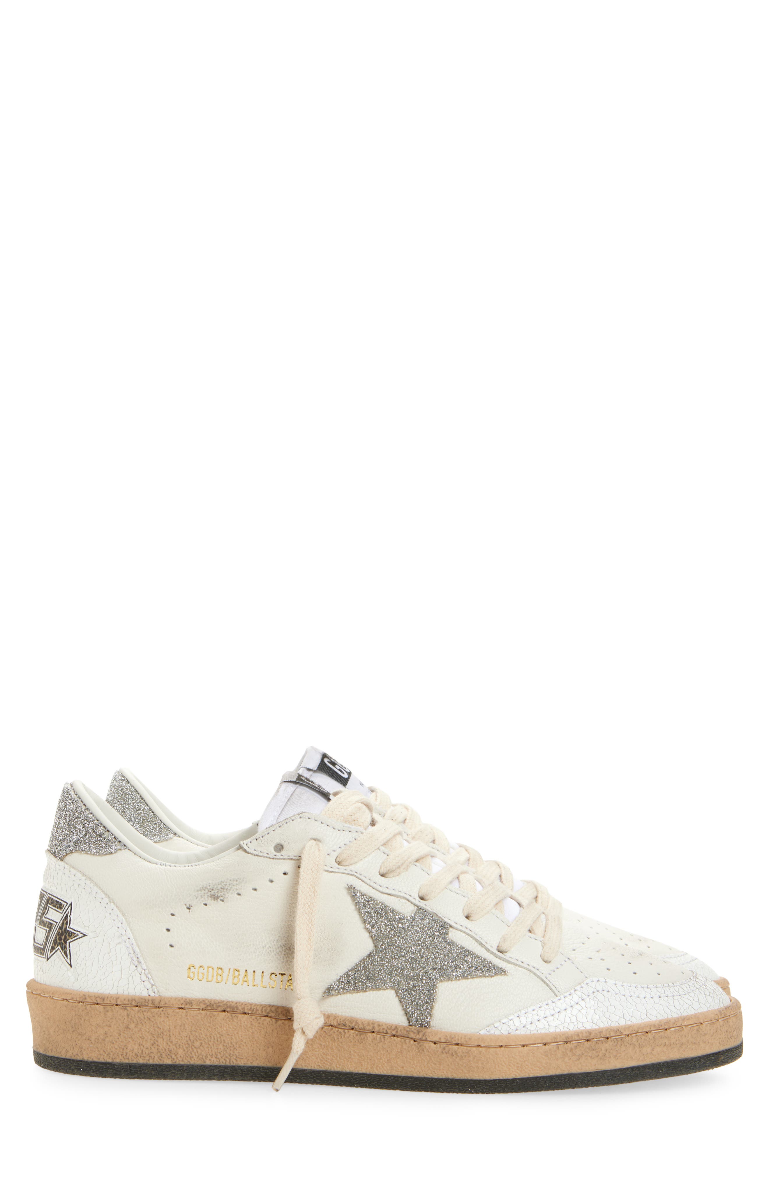 Golden Goose Ball Star Low Top Sneaker, Alternate, color, White/ Silver