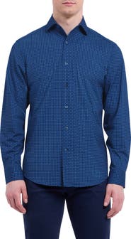 Bugatchi Devon OoohCotton® Geo Print Button-Up Shirt