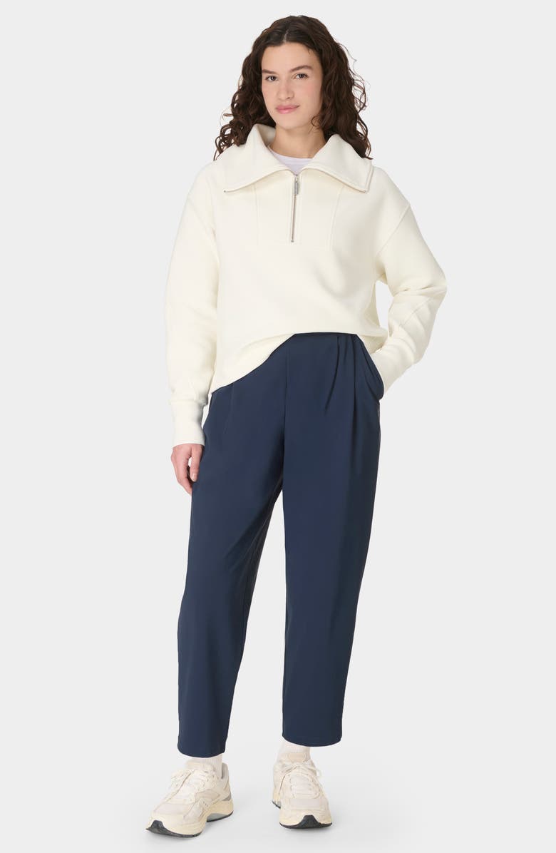 Sweaty Betty Explorer Crop Barrel Leg Pants, Alternate, color, Navy Blue