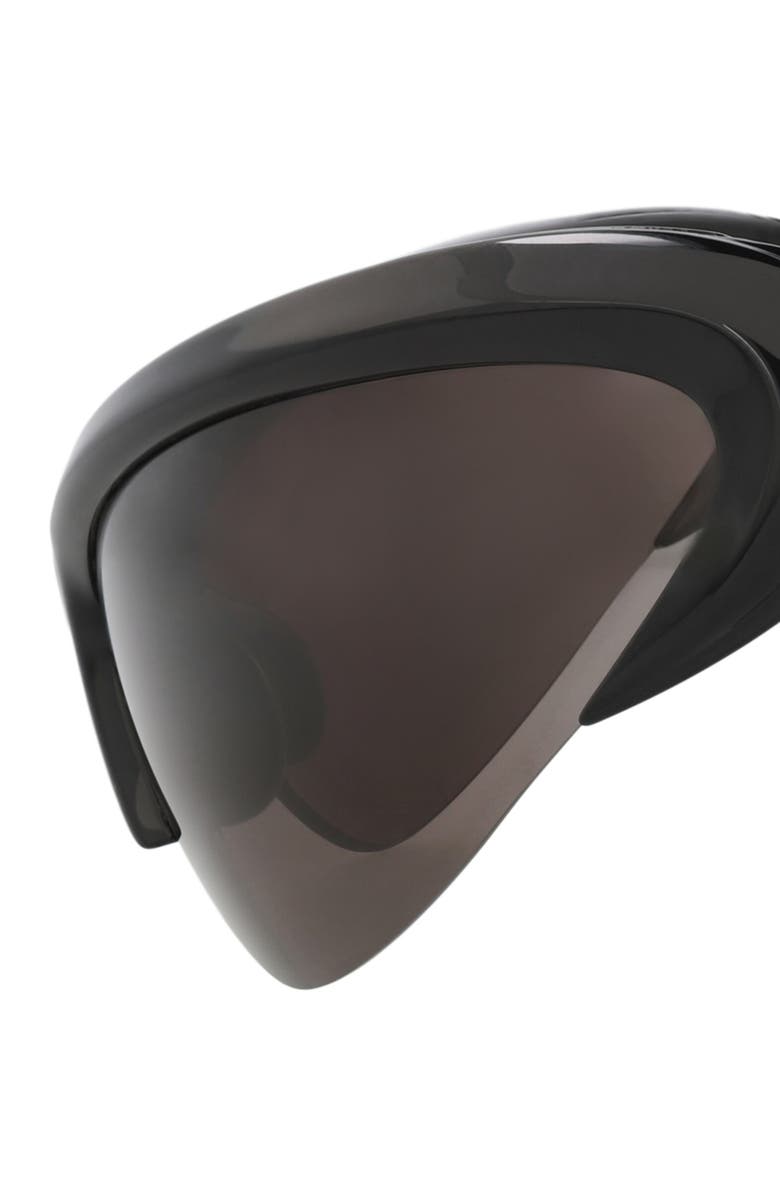 Balenciaga 91mm Shield Sunglasses, Alternate, color, Black Silver Grey