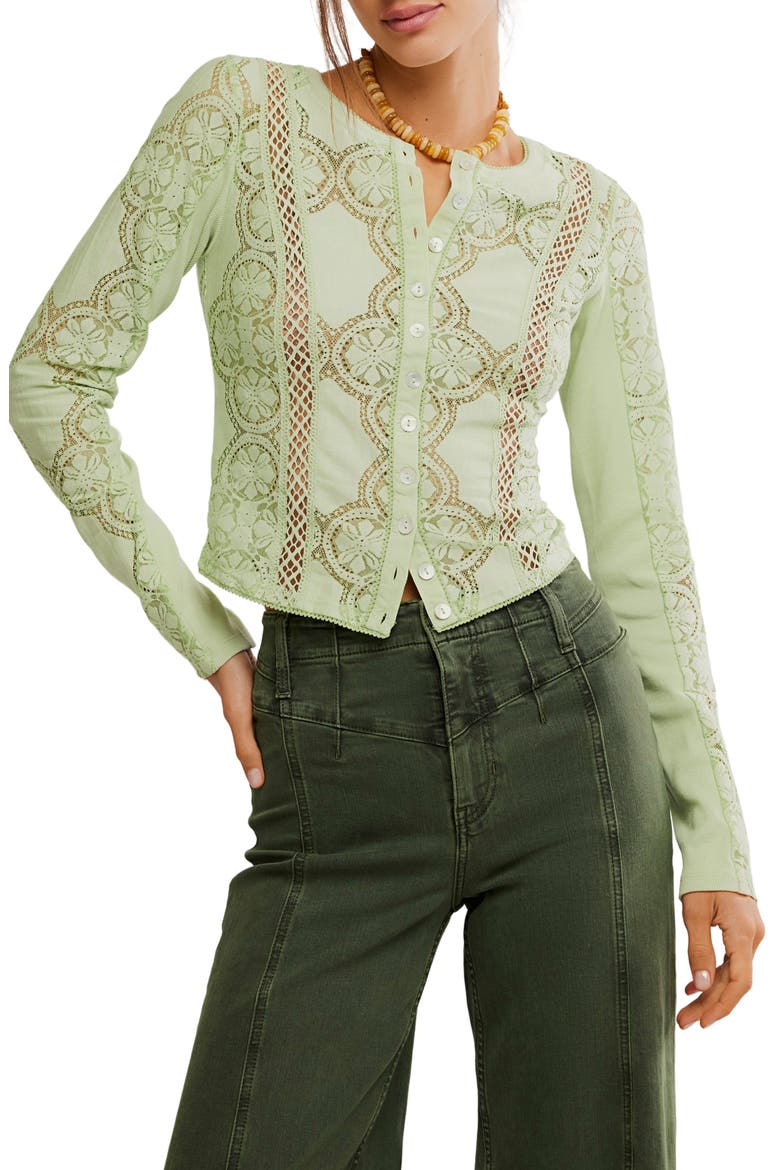 Jae Button-Up Top, Main, color, FRESH GREEN