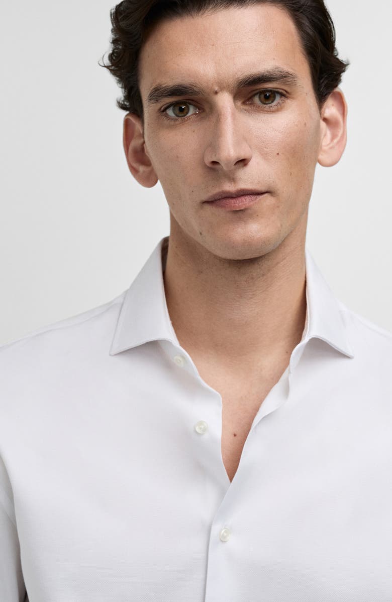 MANGO Slim Fit Cotton Suit Button-Up Shirt, Alternate, color, 