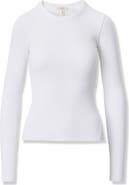 rag & bone The Essential Rib Long Sleeve Cotton T-Shirt