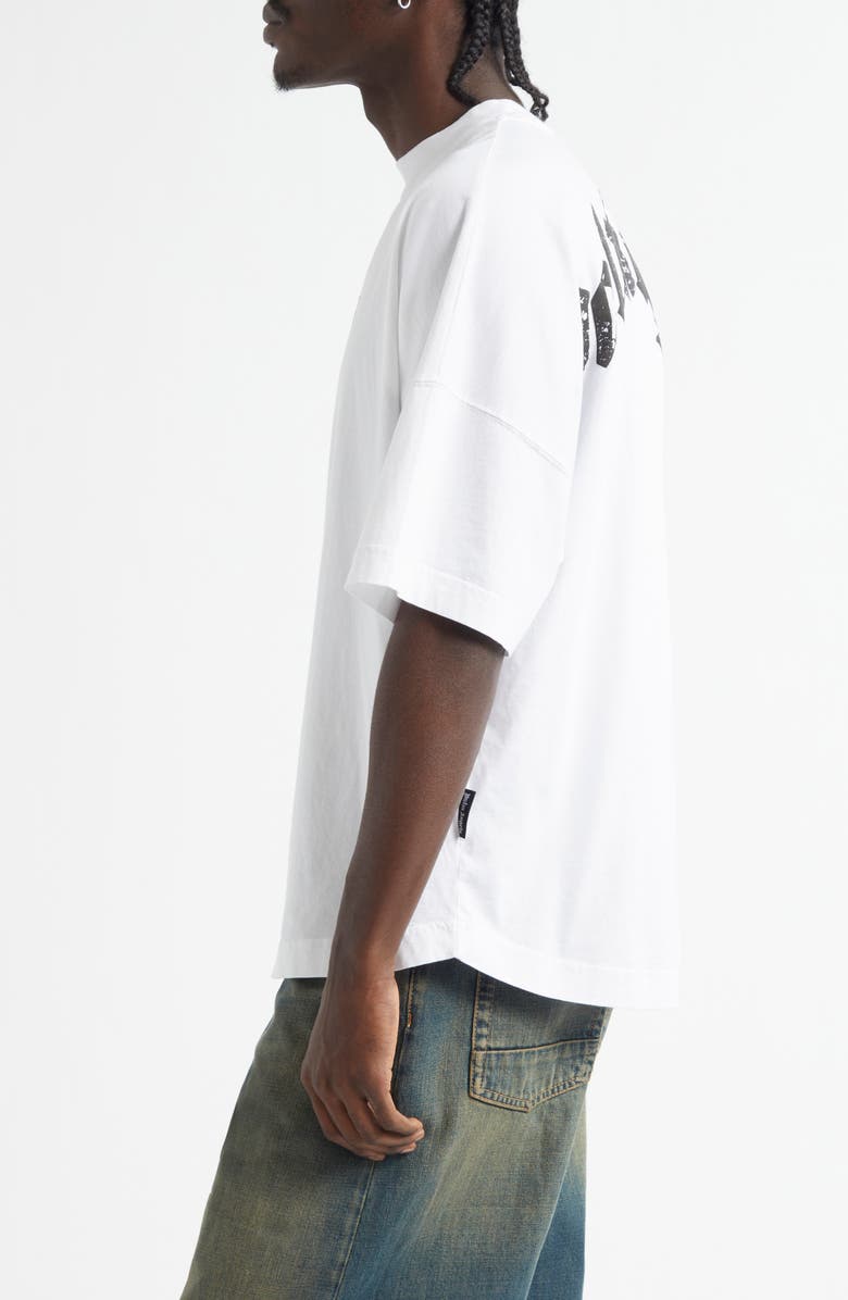Palm Angels Oversize Curved Logos Cotton Graphic T-Shirt, Alternate, color, 