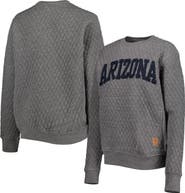 PRESSBOX Women's Pressbox Heather Charcoal Arizona Wildcats Moose Quilted Pullover Sweatshirt