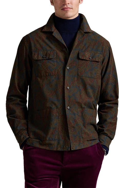 Paisley Print Cotton Oxford Button-Up Shirt