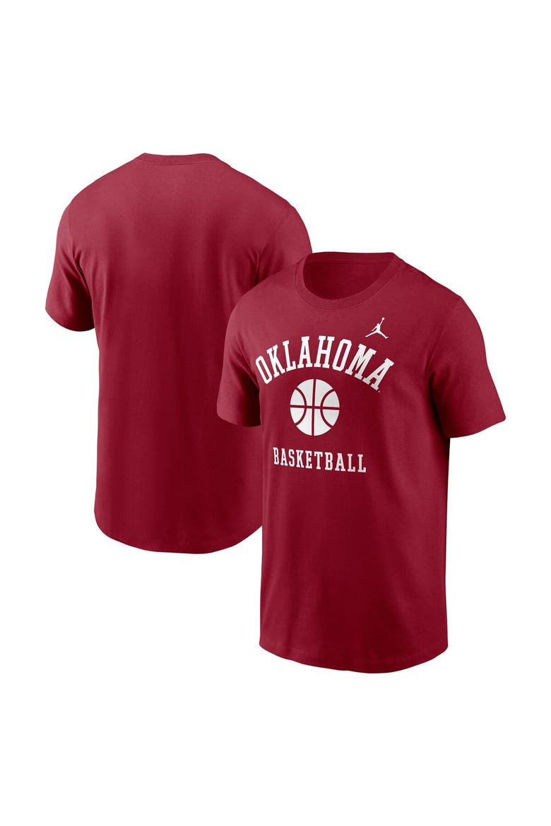 Men's Jordan Brand Crimson Oklahoma Sooners Basketball Icon T-Shirt, Main, color, Crimson