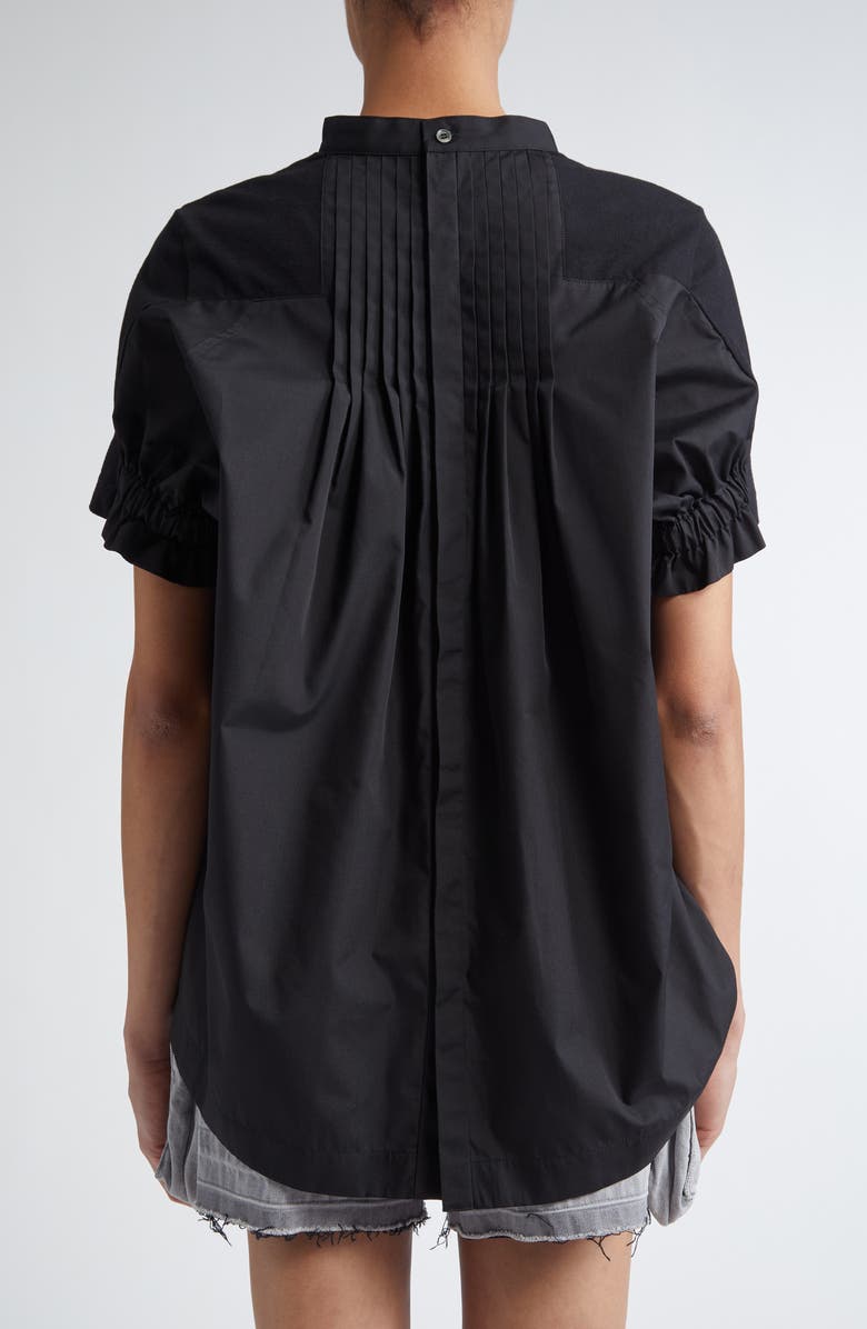 Sacai Mixed Media Poplin & Jersey Top, Alternate, color, 